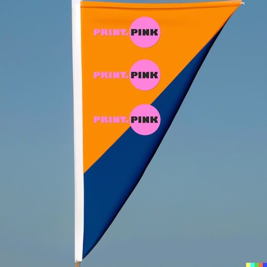 Beachflag mit Print.Pink Logos